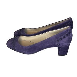 Tory Burch Purple Colt Suede Stud Heels